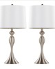 Lumisource Ashland 27in Metal Table Lamp - Set of 2 Brushed Nickel