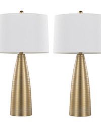 Maya 27in Metal Table Lamp Gold Metal by   