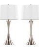 Lumisource Lenuxe 29in Metal Table Lamp - Set of 2 Brushed Nickel