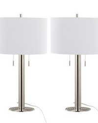 Master 29in Metal Table Lamp Polished Nickel by   