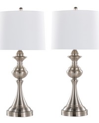 Montgomery 29in Metal Table Lamp With USB Brushed Nickel by   