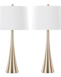 Diana 29in Metal Table Lamp Gold Metal by   