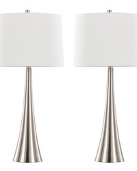 Diana 29in Metal Table Lamp Brushed Nickel by   