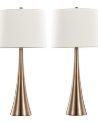 Diana 29in Metal Table Lamp Matte Golden Bronze by   