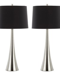 Diana 29in Metal Table Lamp Polished Nickel by   