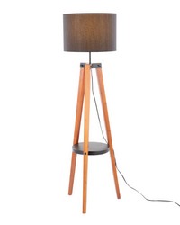 Compass Shelf Floor Lamp Walnut Wood by   