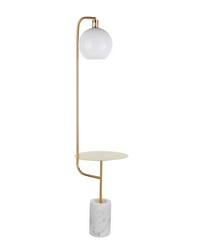 Symbol Floor Lamp with Side Table White Marble by   