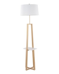 Cosmo Shelf Floor Lamp White Marble by   