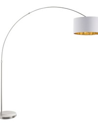 Salon Floor Lamp Satin Nickel by   