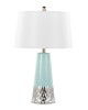 Lumisource Penelope 22in Ceramic Table Lamp Tiffany Blue & Silver Ceramic Body