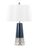 Lumisource Penelope 22in Ceramic Table Lamp Dark Blue & Silver Ceramic Body