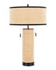 Lumisource Cylinder Rattan 29in Table Lamp Black Metal