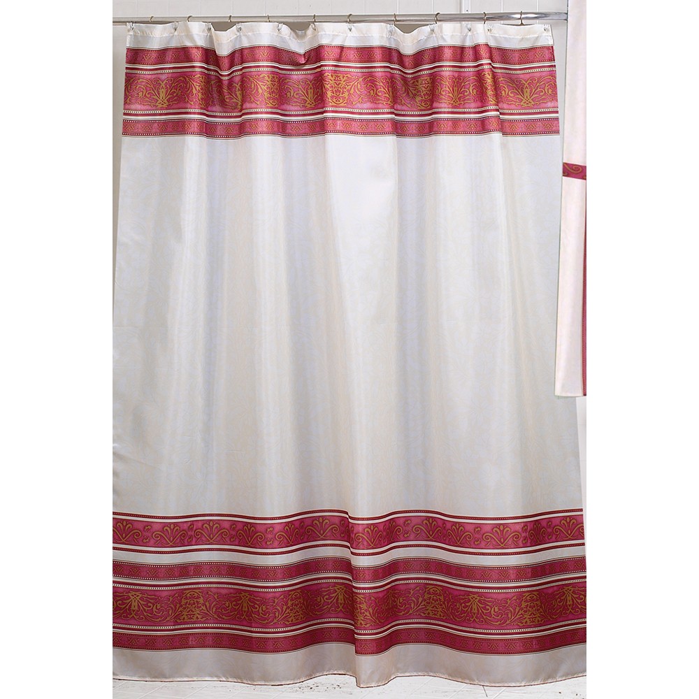 burgundy fabric shower curtain