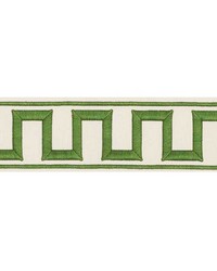 Greek Key Embroidered Tape Green by  Schumacher Trim 