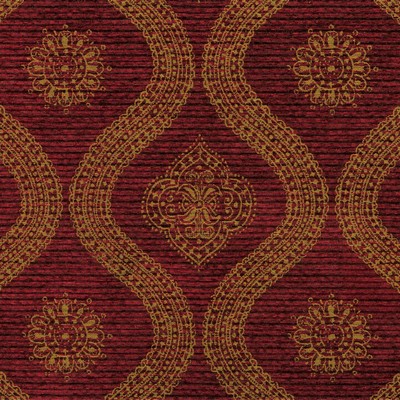 Lucca 433 Cabernet POLYESTER  Blend Fire Rated Fabric Heavy Duty Ethnic and Global   Fabric