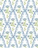 Stout Wallpaper W7848 SCALLOP FLORAL 3 DENIM