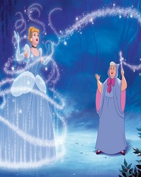 DISNEY PRINCESS CINDERELLA MAGIC XL CHAIR RAIL PREPASTED MURAL 6 X 10.5  ULTRASTRIPPABLE by   