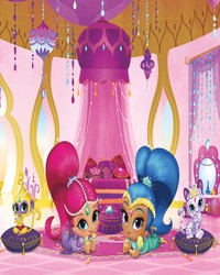 SHIMMER AND SHINE GENIE PALACE XL CHAIR RAIL PREPASTED MURAL 6 X 10.5  ULTRASTRIPPABLE by   