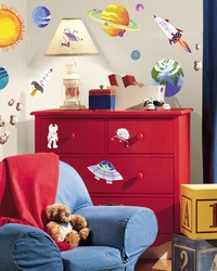 OUTER SPACE PEEL  STICK WALL DECALS by   