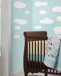 CLOUDS WHITE BKGND PEEL  STICK WALL DECALS by  Roommates 