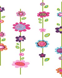 FLOWER STRIPE PEEL  STICK GIANT WALL DECAL by   