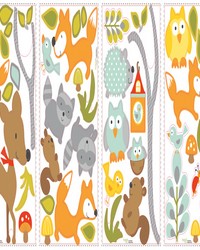 WOODLAND FOX  FRIENDS PEEL AND STICK WALL DECALS by   