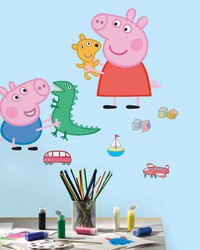 PEPPA THE PIG  PEPPA GEORGE PLAYTIME PEEL AND STICK GIANT WALL DECALS by   