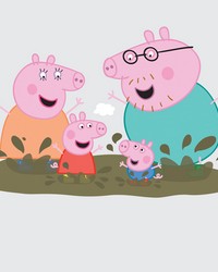 PEPPA THE PIG  FAMILY MUDDY PUDDLES PEEL AND STICK GIANT WALL DECALS by   