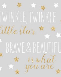 TWINKLE TWINKLE LITTLE STAR QUOTE PEEL AND STICK WALL DECALS WITH GLITTER by   