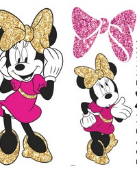 MINNIE MOUSE PEEL AND STICK WALL DECALS WITH GLITTER by   