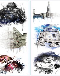 STAR WARS ICONIC WATERCOLOR PEEL AND STICK WALL DECALS by   