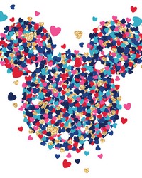 MINNIE MOUSE HEART CONFETTI PEEL AND STICK GIANT WALL DECALS WITH GLITTER by   