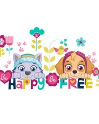 PAW PATROL SKYE AND EVEREST BE HAPPY QUOTE PEEL AND STICK WALL DECALS by   