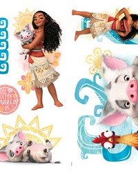 DISNEY MOANA AND FRIENDS PEEL AND STICK WALL DECALS by  Roommates 