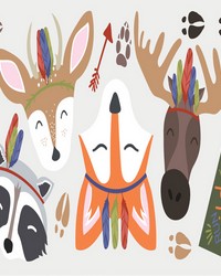 SLEEPY WOODLAND ANIMALS PEEL AND STICK GIANT WALL DECALS by   