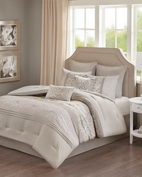 Ramsey Embroidered 8 Piece  Comforter Set Neutral Queen by   