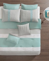 Tinsley 8 Piece Comforter Set Seafoam Grey King by   