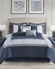 Olliix Powell 8 Piece Embroidered Comforter Set Navy