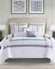 Olliix Powell 8 Piece Embroidered Comforter Set White