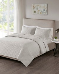 Otto 3 Piece Reversible Quilt Set Grey Twin Full Queen King Full Queen by   