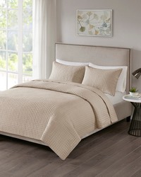 Otto 3 Piece Reversible Quilt Set Khaki Twin Full Queen King Full Queen by   