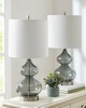 Olliix Ellipse Curved Glass Table Lamp, Set of 2 Gray