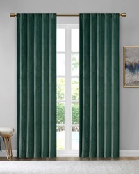 Colt Room Darkening Metallic Printed Poly Velvet Rod Pocket Back Tab Window Panel Pair Green by   