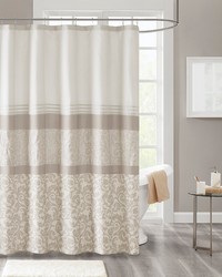Ramsey Printed and Embroidered Shower Curtain Neutral by   