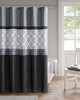 Olliix Donnell Embroidered and Pieced Shower Curtain Black/Grey