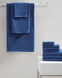 Big Bundle 100 Cotton Quick Dry 12 Piece Bath Towel Set Indigo by   