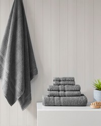 Aegean 100 Turkish Cotton 6 Piece Towel Set Charcoal by   