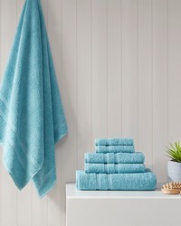 Aegean 100 Turkish Cotton 6 Piece Towel Set Aqua by   