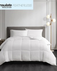 Year Round Warmth Cotton Down Alternative Featherless Comforter White Twin by   