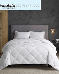 Maximum Warmth Cotton Down Alternative Featherless Comforter White Full Queen by   